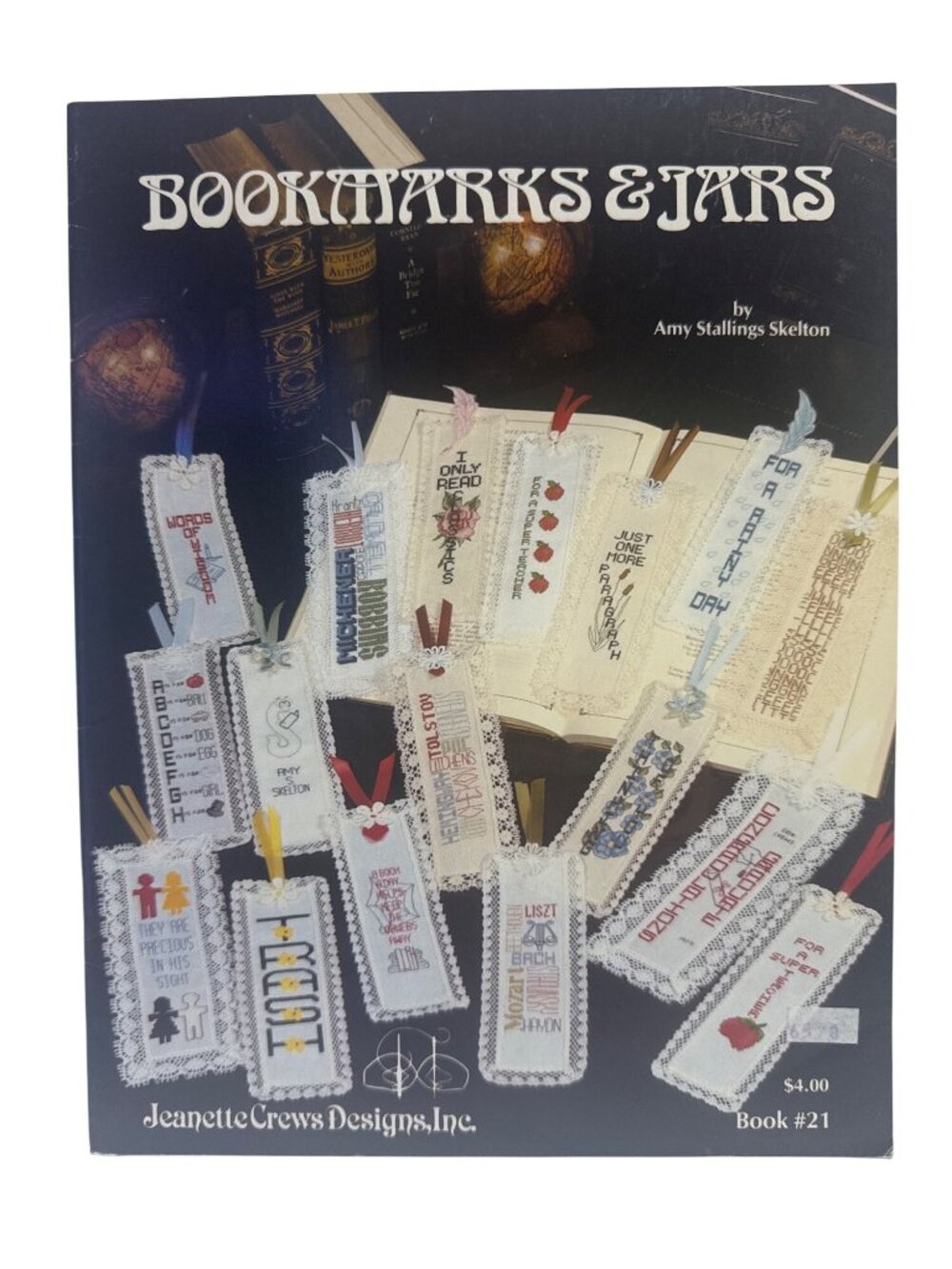 Bookmarks & Jars Jeanette Crews Designs 1982 Amy Stallings Skelton Cross Stitch